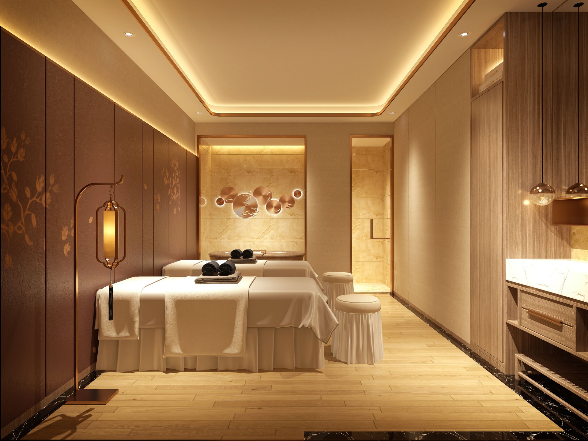 3d render of massage room